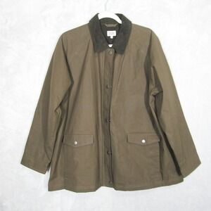 Bridge & Burn Mens XXL Waxed Cotton Barn Jacket Green Plaid Lined Field Coat